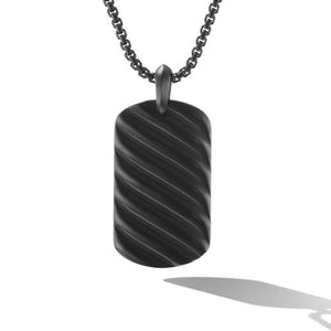 Sculpted Cable Tag in Black Titanium