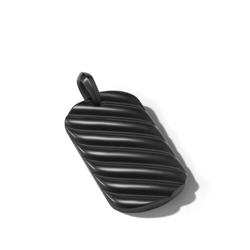 Sculpted Cable Tag in Black Titanium