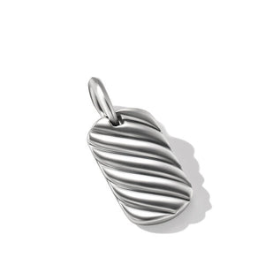 Sculpted Cable Tag in Sterling Silver