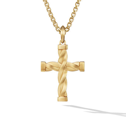 DY Helios Cross Pendant in 18K Yellow Gold