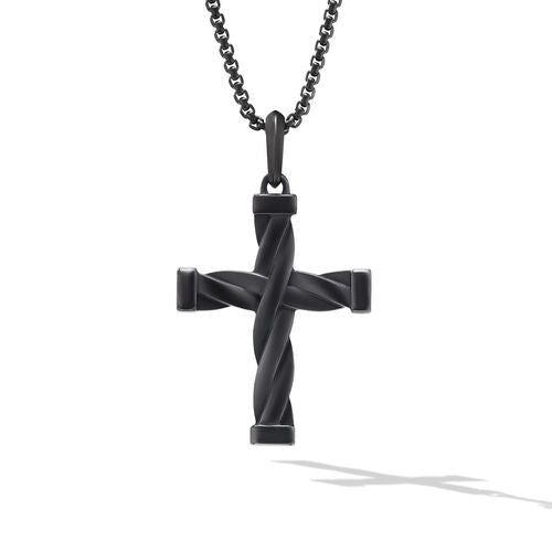 DY Helios Cross Pendant in Black Titanium