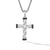 DY Helios Cross Pendant in Sterling Silver with Pavé Black Diamonds