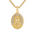 Mary Amulet in 18K Yellow Gold with Diamonds, 20mm