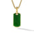 Chevron Tag in 18K Yellow Gold with Nephrite Jade, 21mm