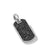 Chevron Tag in Sterling Silver with Black Diamonds, 21mm