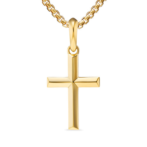 Cross Pendant in 18K Yellow Gold, 24mm
