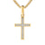 Cross Pendant in 18K Yellow Gold with Diamonds, 24mm