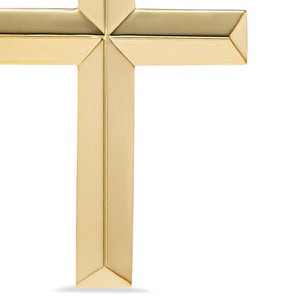 Cross Pendant in 18K Yellow Gold with Diamonds, 24mm