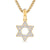 Star of David Pendant in 18K Yellow Gold with Diamonds, 19mm