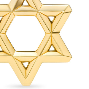 Star of David Pendant in 18K Yellow Gold with Diamonds, 19mm