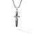Waves Dagger Amulet in Sterling Silver with Black Diamonds, 31mm