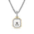 C Initial Amulet in Sterling Silver with 14K Yellow Gold, 17mm
