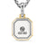 C Initial Amulet in Sterling Silver with 14K Yellow Gold, 17mm