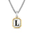 L Initial Amulet in Sterling Silver with 14K Yellow Gold, 17mm