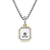 S Initial Amulet in Sterling Silver with 14K Yellow Gold, 17mm