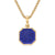Faceted Stone Amulet in 18K Yellow Gold with Lapis, 16mm