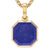 Faceted Stone Amulet in 18K Yellow Gold with Lapis, 16mm