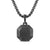 Faceted Stone Amulet in Black Titanium, 16mm