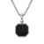 Faceted Stone Amulet in Sterling Silver with Black Onyx, 16mm