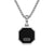 Faceted Stone Amulet in Sterling Silver with Black Onyx, 16mm