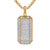 Deco Tag in 18K Yellow Gold with Diamonds, 27mm