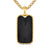 Chevron Tag in 18K Yellow Gold with Black Onyx, 34mm