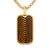 Chevron Tag in 18K Yellow Gold with Tiger's Eye, 34mm