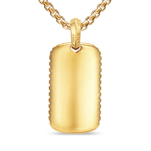 Chevron Tag in 18K Yellow Gold with Tiger's Eye, 34mm | Fink's