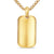 Chevron Tag in 18K Yellow Gold with Tiger's Eye, 34mm