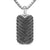 Chevron Tag in Sterling Silver with Black Diamonds, 34mm