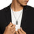 Chevron Tag in Sterling Silver with Black Diamonds, 34mm
