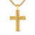 Chevron Cross Pendant in 18K Yellow Gold, 36mm