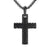 Chevron Cross Pendant in Black Titanium, 36mm