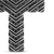 Chevron Cross Pendant in Sterling Silver with Black Diamonds, 36mm