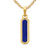 Streamline Inlay Amulet in 18K Yellow Gold with Black Onyx and Lapis, 30.7mm