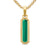Streamline Inlay Amulet in 18K Yellow Gold with Black Onyx and Malachite, 30.7mm