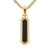 Streamline Inlay Amulet in 18K Yellow Gold with Black Onyx and Malachite, 30.7mm