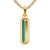 Streamline Inlay Amulet in 18K Yellow Gold with Black Onyx and Malachite, 30.7mm