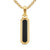 Streamline Inlay Amulet in 18K Yellow Gold with Black Onyx and Black Diamonds, 30.7mm