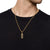 Streamline Inlay Amulet in 18K Yellow Gold with Black Onyx and Black Diamonds, 30.7mm