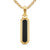 Streamline Inlay Amulet in 18K Yellow Gold with Black Onyx and Diamonds, 30.7mm
