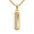 Streamline Inlay Amulet in 18K Yellow Gold with Black Onyx and Diamonds, 30.7mm