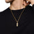 Streamline Inlay Amulet in 18K Yellow Gold with Meteorite and Grey Diamonds, 30.7mm