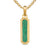 Streamline Inlay Amulet in 18K Yellow Gold with Malachite and Emeralds, 30.7mm