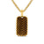 Chevron Tag in 18K Yellow Gold with Tiger&#39;s Eye, 27mm