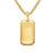 Chevron Tag in 18K Yellow Gold with Tiger&#39;s Eye, 27mm