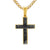 Cross Amulet in 18K Yellow Gold with Forged Carbon, 24mm
