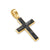 Cross Amulet in 18K Yellow Gold with Forged Carbon, 24mm