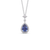 White Gold Pear Sapphire and Diamond Drop Pendant