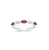 White Gold Wedding Band with Marquise Cut Diamonds and Rubies